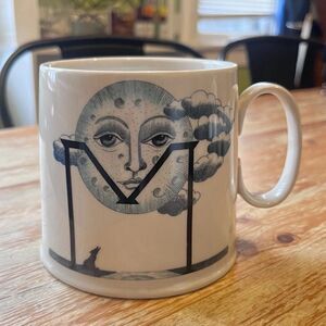 Anthropologie, Florence Balducci, Letter M, Coffee Tea, Mug, Moon & Clouds NWOT